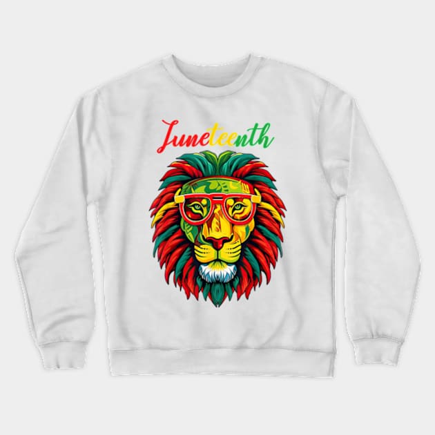 lion juneteenth shirts women dress Black history freedom Crewneck Sweatshirt by Kreigcv Kunwx